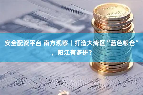 安全配资平台 南方观察丨打造大湾区“蓝色粮仓”，阳江有多拼？